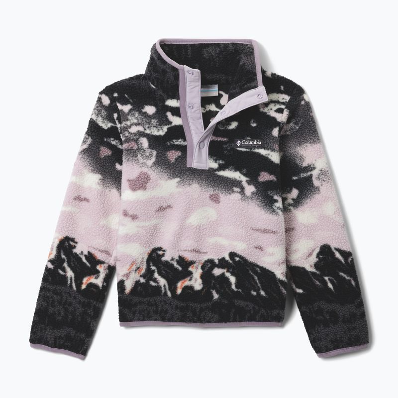 Dětská fleecová mikina Columbia Helvetia II Printed Half Snap Fleece shale purple sisters/lavender pearl