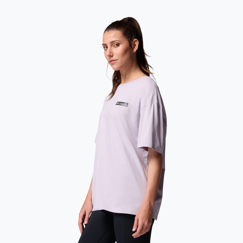Dámské trekkingové tričko Columbia Rolling Bend Graphic Oversized Tee lavender pearl/mountainview 4