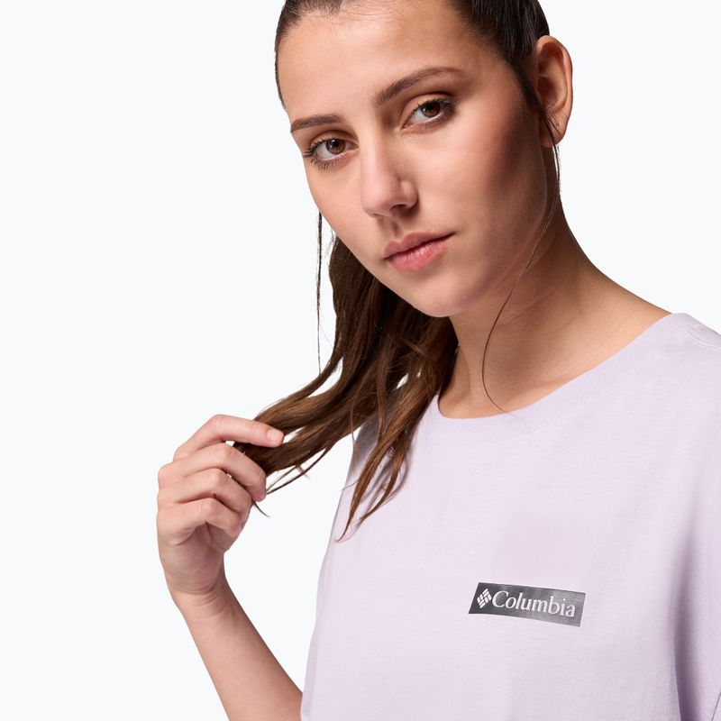 Dámské trekkingové tričko Columbia Rolling Bend Graphic Oversized Tee lavender pearl/mountainview 5