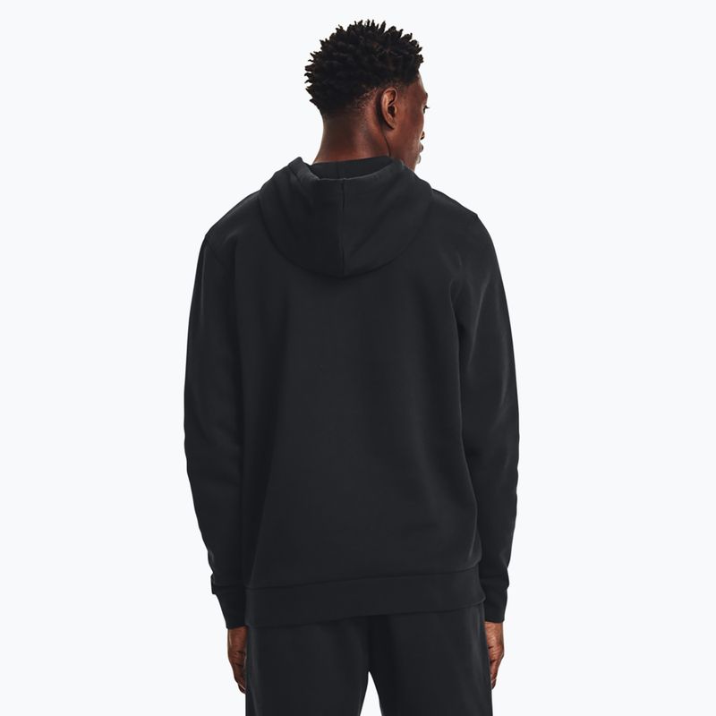 Pánská mikina Under Armour Essential Fleece Hoodie black/white 3