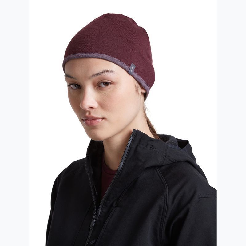 Čepice icebreaker Merino 200 Oasis Reversible Beanie berry/grey plum 11