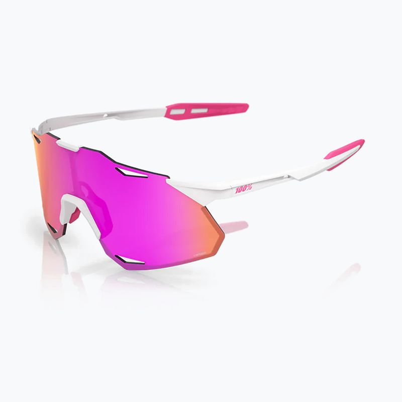Sluneční brýle 100% Hypercraft XS matte white/pink/hiper vital pink mirror