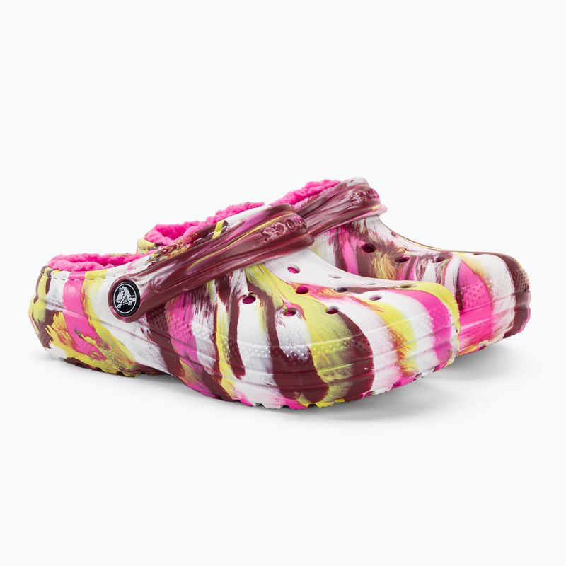 Dětské žabky Crocs Classic Lined Marbled Clog electric pink/multi 5