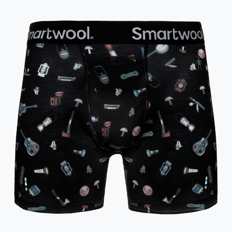 Pánské termo boxerky Smartwool Merino Print Boxer Brief black gone camping 3