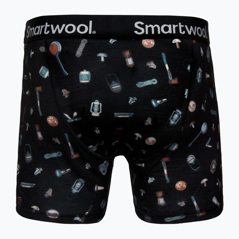 Pánské termo boxerky Smartwool Merino Print Boxer Brief black gone camping 4