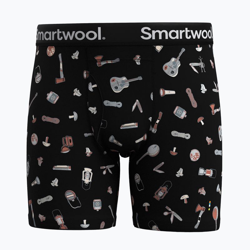 Pánské termo boxerky Smartwool Merino Print Boxer Brief black gone camping 6
