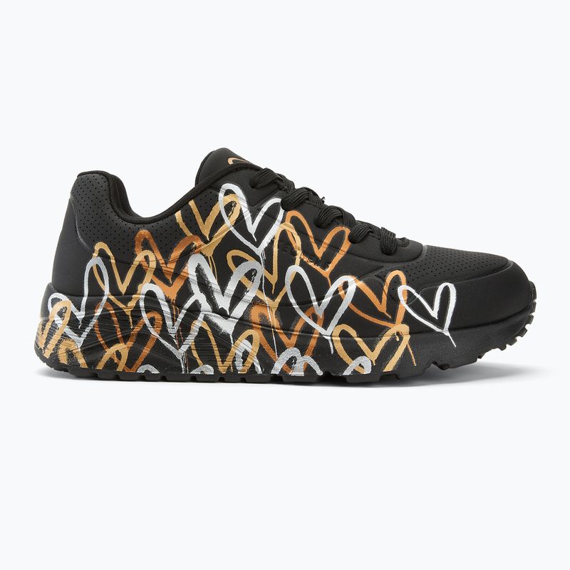 Dětské boty SKECHERS JGoldcrown Uno Lite Metallic Love black/gold 2