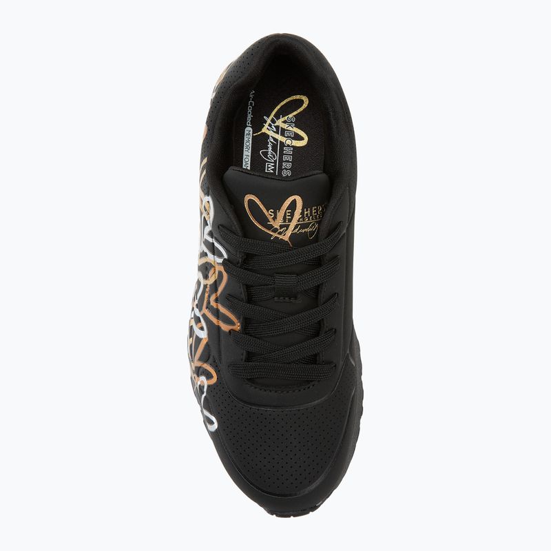 Dětské boty SKECHERS JGoldcrown Uno Lite Metallic Love black/gold 5