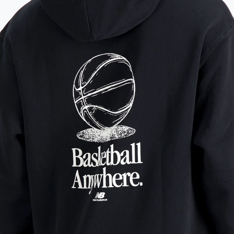 Pánská mikina New Balance Hoops Fleece Hoodie black 3