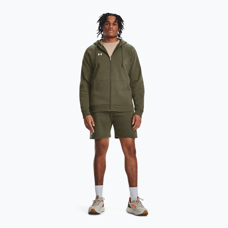 Pánská mikina Under Armour Rival Fleece FZ Hoodie navy dd green/white 2