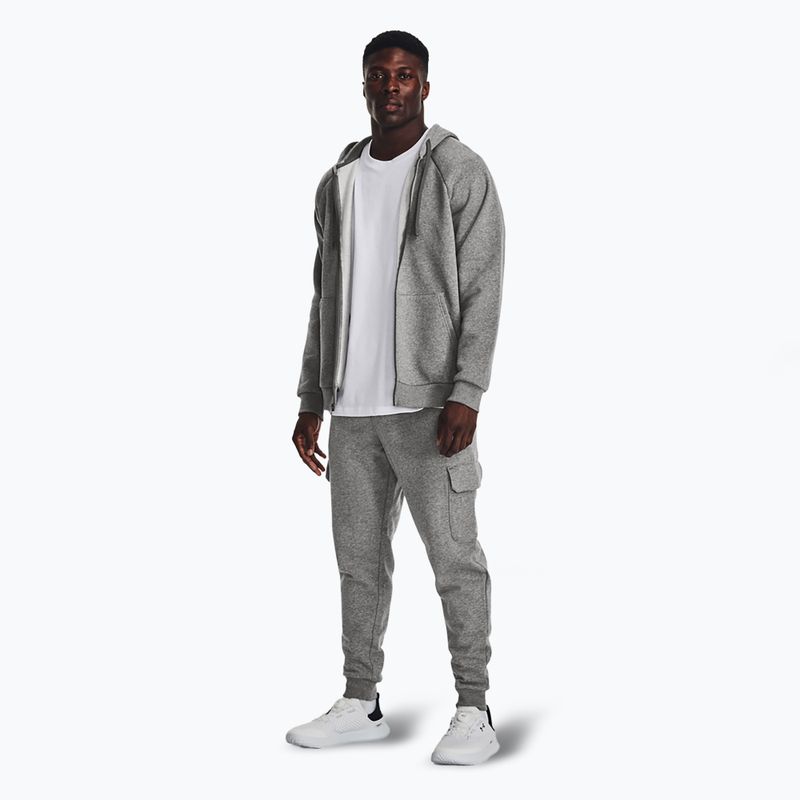 Pánské kalhoty Under Armour Rival Fleece Cargo Jogger castlerock light heather / white 2