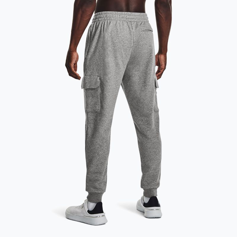 Pánské kalhoty Under Armour Rival Fleece Cargo Jogger castlerock light heather / white 3