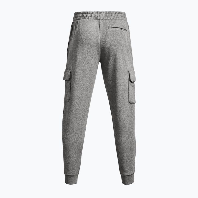 Pánské kalhoty Under Armour Rival Fleece Cargo Jogger castlerock light heather / white 6