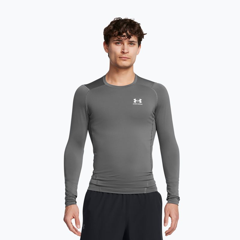 Pánské tričko longsleeve Under Armour Heat Gear Armour Comp castlerock/white