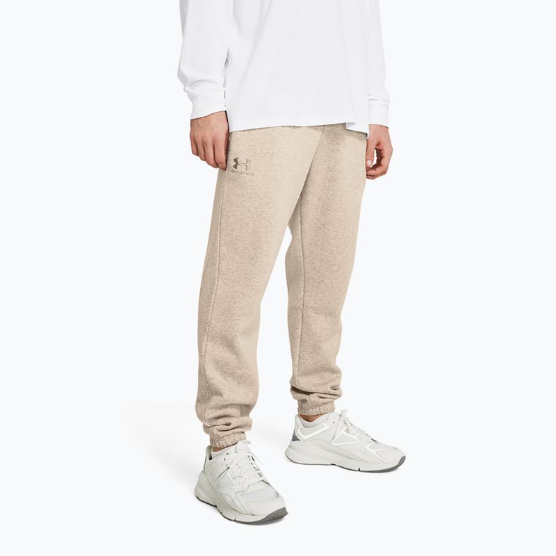 Pánské sportovní kalhoty Under Armour Essential Fleece Joggers timberwolf taupe light hthr/timberwolf taupe