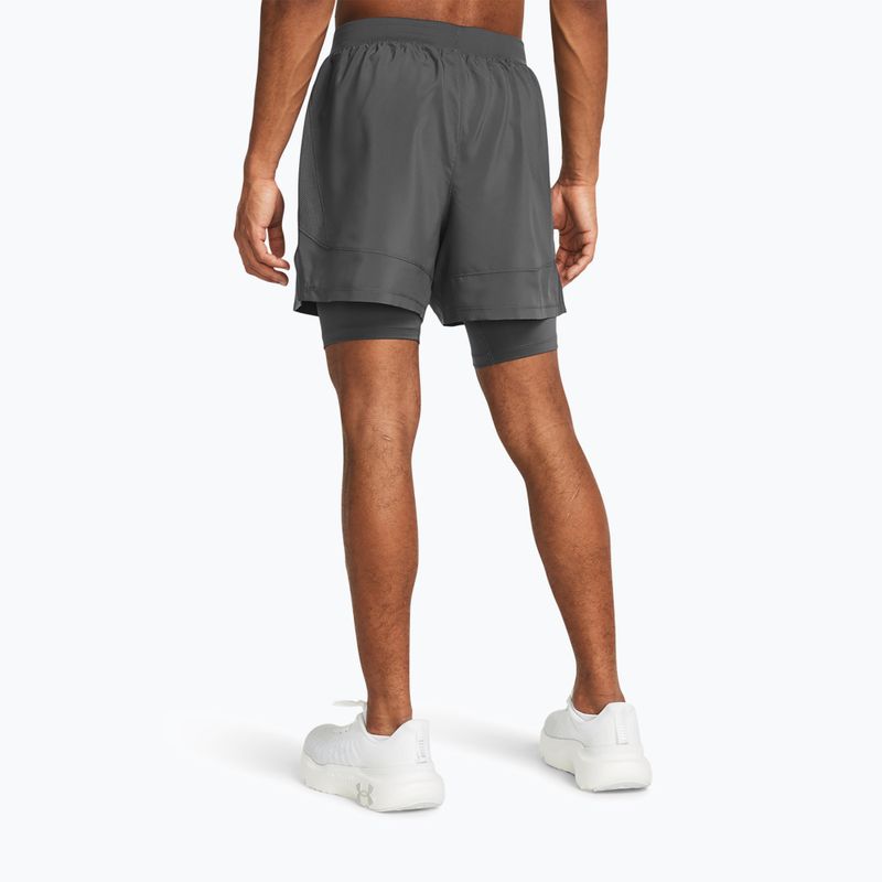 Pánské běžecké šortky Under Armour Launch 5" 2v1 castlerock/castlerock/reflective 3