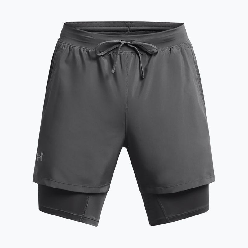 Pánské běžecké šortky Under Armour Launch 5" 2v1 castlerock/castlerock/reflective 5