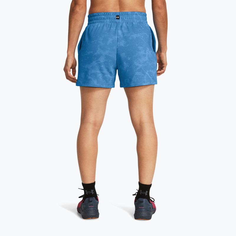 Dámské sportovní kraťasy  Under Armour Project Rock Underground Terry viral blue/phoenix/white 3