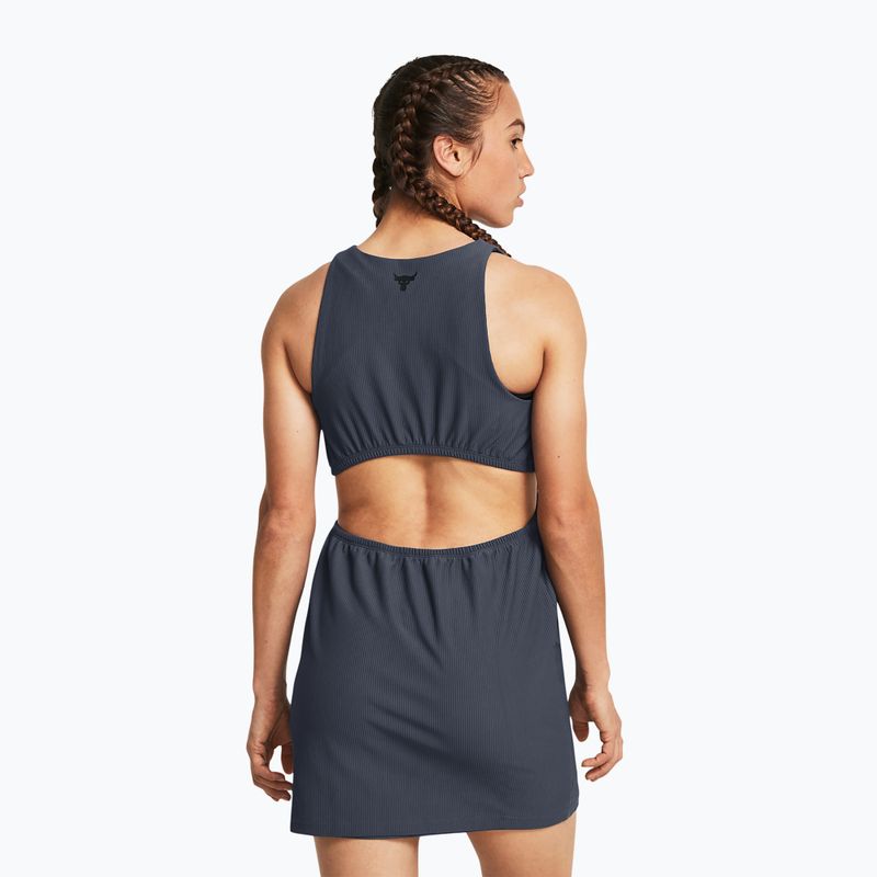 Dámské sportovní šaty Under Armour Project Rock Let's Go Grind downpour gray/black 3