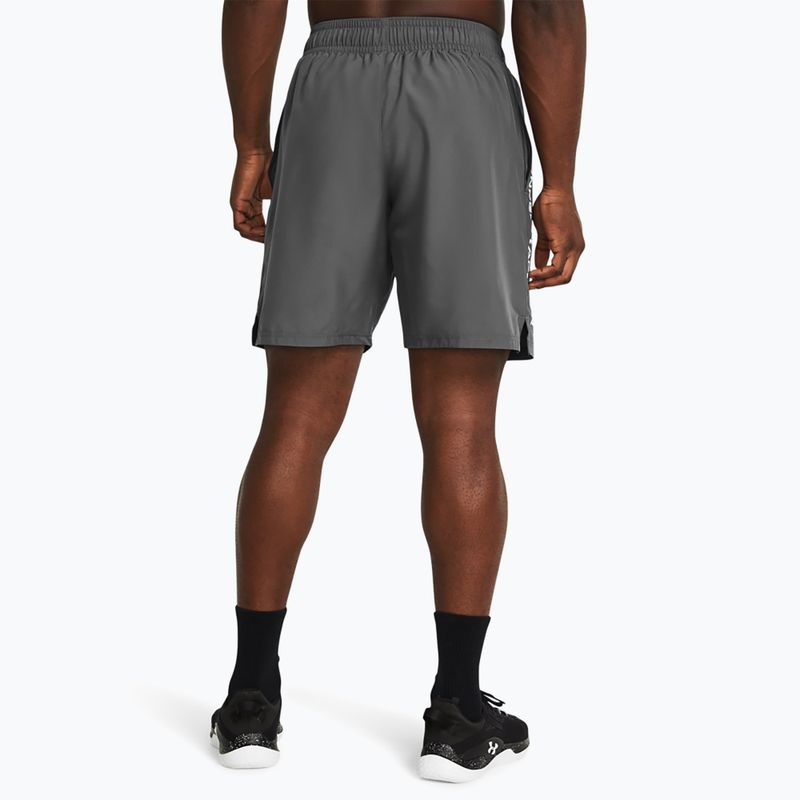 Pánské tréninkové šortky Under Armour Woven Wordmark castlerock/white 3