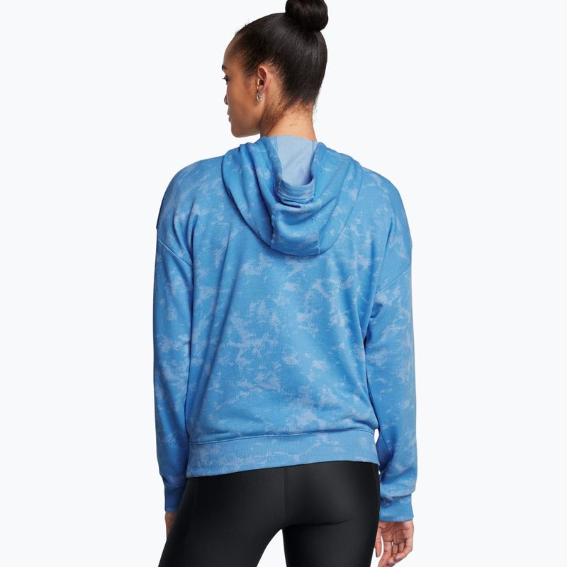 Dámské sportovní tričko  Under Armour Project Rock Underground Terry HD viral blue/phoenix fire/white 2