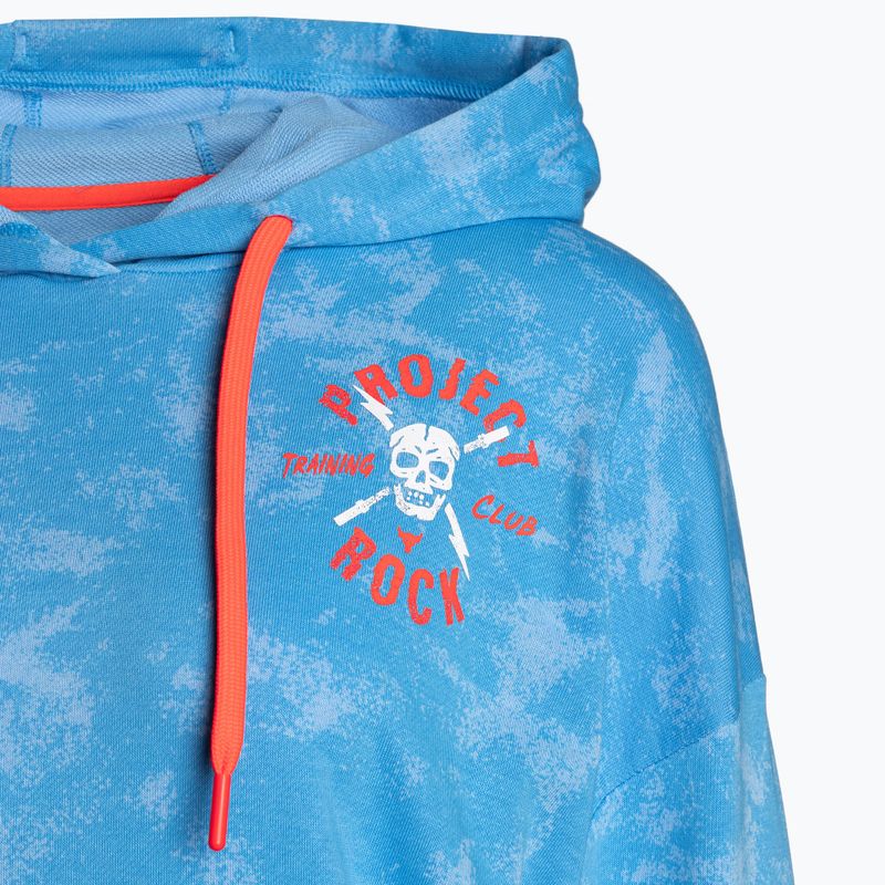 Dámské sportovní tričko  Under Armour Project Rock Underground Terry HD viral blue/phoenix fire/white 5