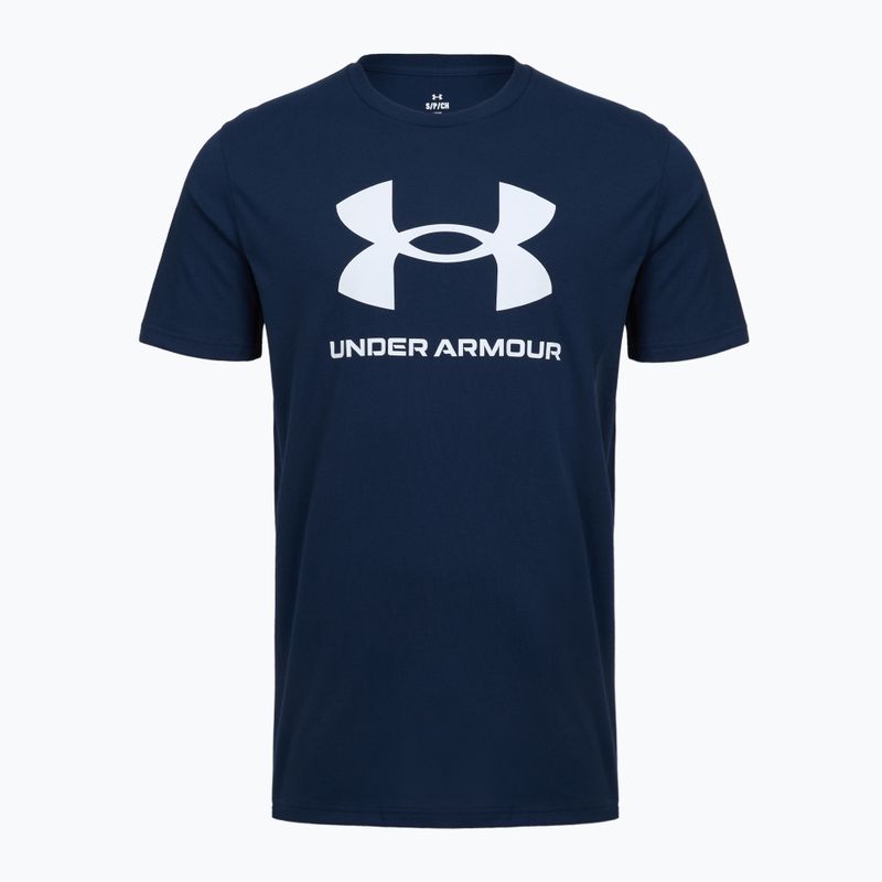 Pánské tréninkové tričko Under Armour Sportstyle Logo Update Academy/White 3