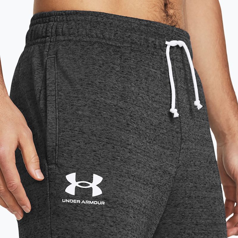 Pánské kalhoty Under Armour Rival Terry Jogger castlerock light heather/onyx white 4