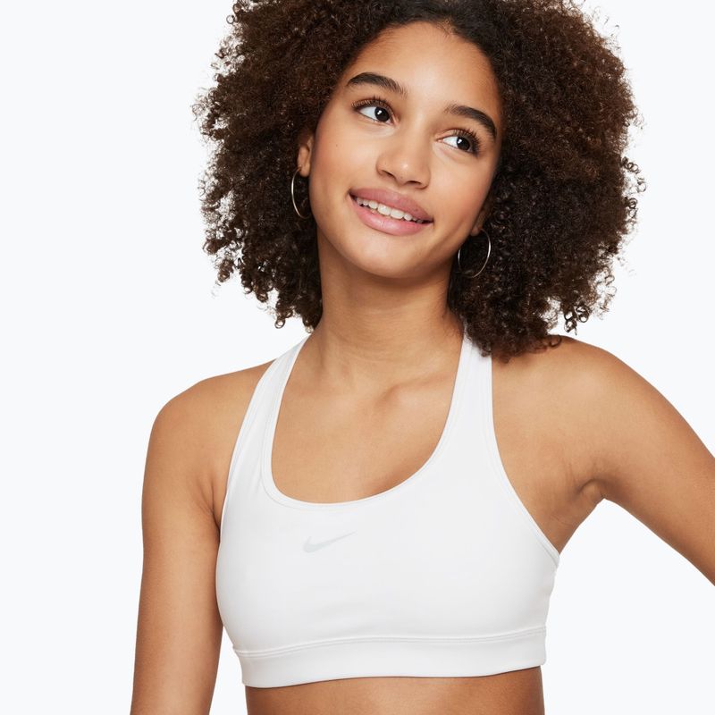 Dětská sportovní podprsenka Nike Swoosh white/pure platinum 4