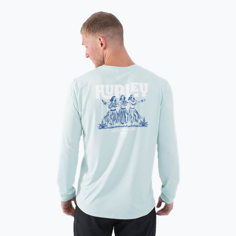 Pánské tričko Longsleeve Hurley Everyday Hybrid Upf brown kelp 3