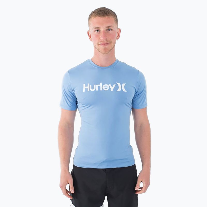 Pánské tričko Hurley O&O Quickdry Rashguard aquifer