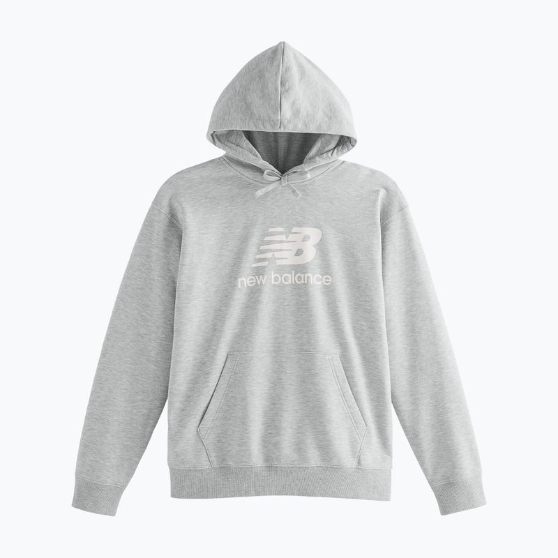 Pánská mikina New Balance Stacked Logo French Terry Hoodie athletic grey 5