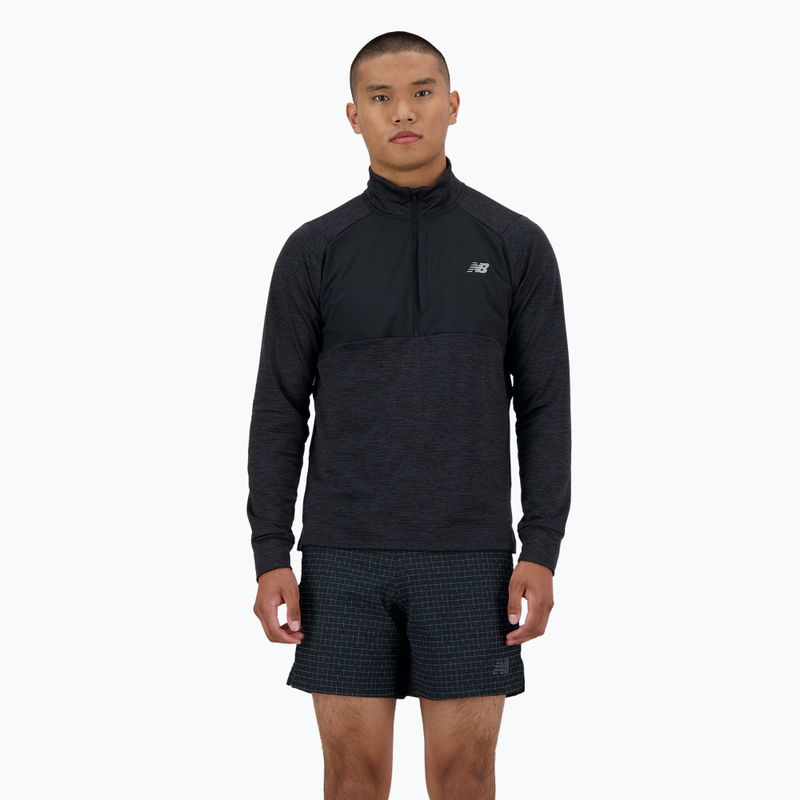 Pánské běžecké tričko Longsleeve New Balance Athletics Heat Grid 1/2 Zip black
