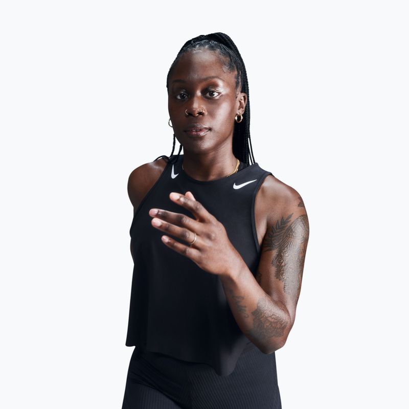 Dámské běžecké tílko Nike AeroSwift Dri-Fit ADV Cropped Tank Top black/white
