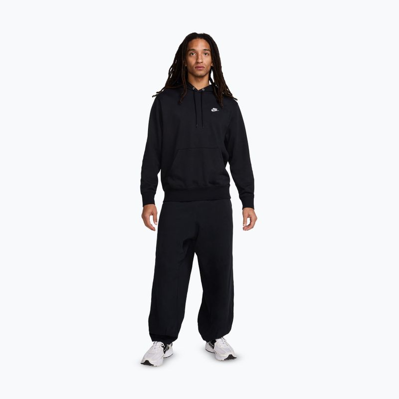 Pánská mikina Nike Club French Terry Pullover Hoodie black/black/white 2