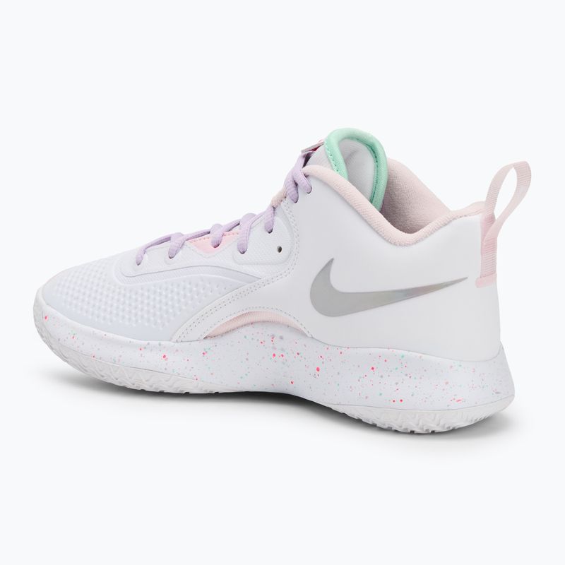Tenisky na volejbal Nike React Hyperset 2 SE bílá/hyper růžová/mintová pěna/fialová mlha/růžová pěna 3