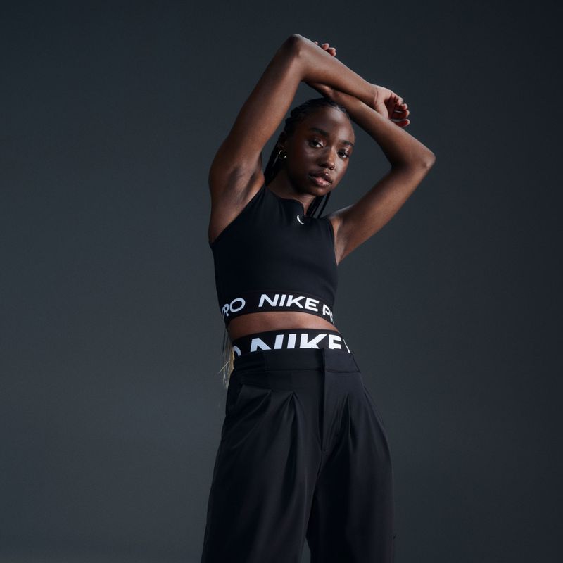 Dámské fitness tílko tank top Nike Pro Dri-Fit black/white 9