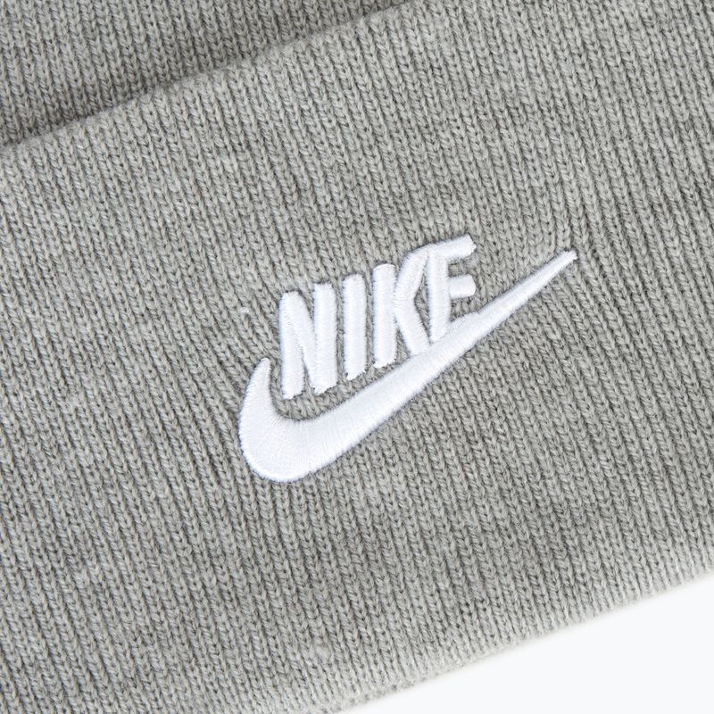 Zimní čepice Nike Peak Futura Beanie dark grey heather/white 3