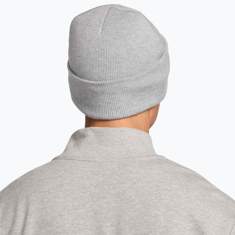 Zimní čepice Nike Peak Swoosh Beanie dark grey heather/white 7