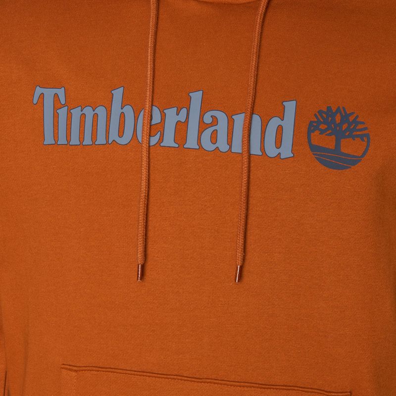 Pánská mikina Timberland Linear Logo Hoodie umber 3