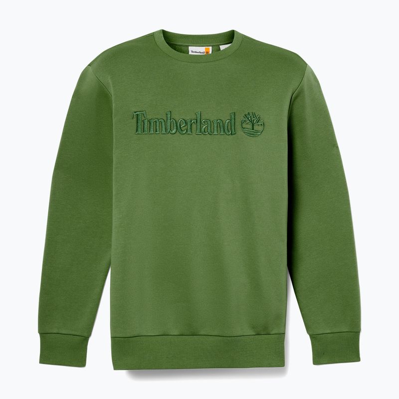Pánská mikina Timberland Embroidery Tonal Crew Neck black forest green 5