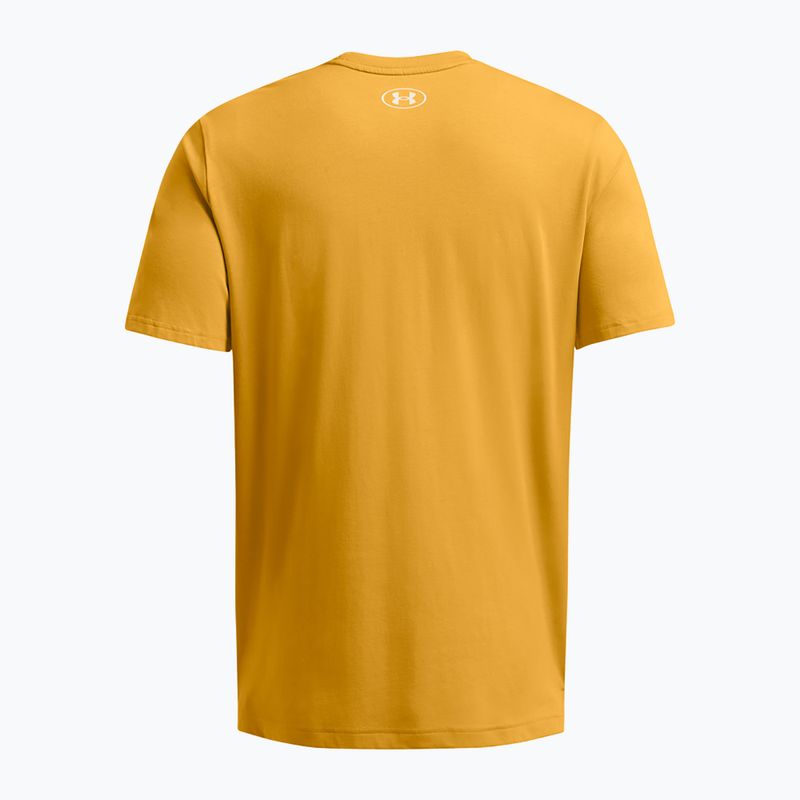 Pánské fitness tričko Under Armour Project Rock Made Not Born golden yellow/steeltown gold 2