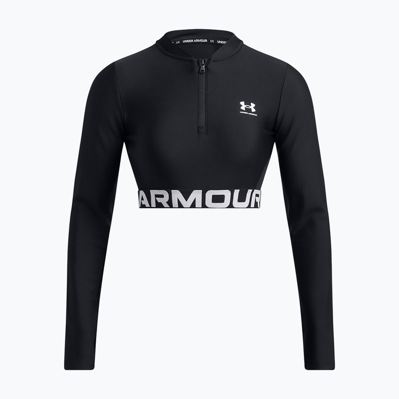 Dámské tréninkové tílko top Under Armour Heat Gear Rib 1/4 Zip black/black/white 3