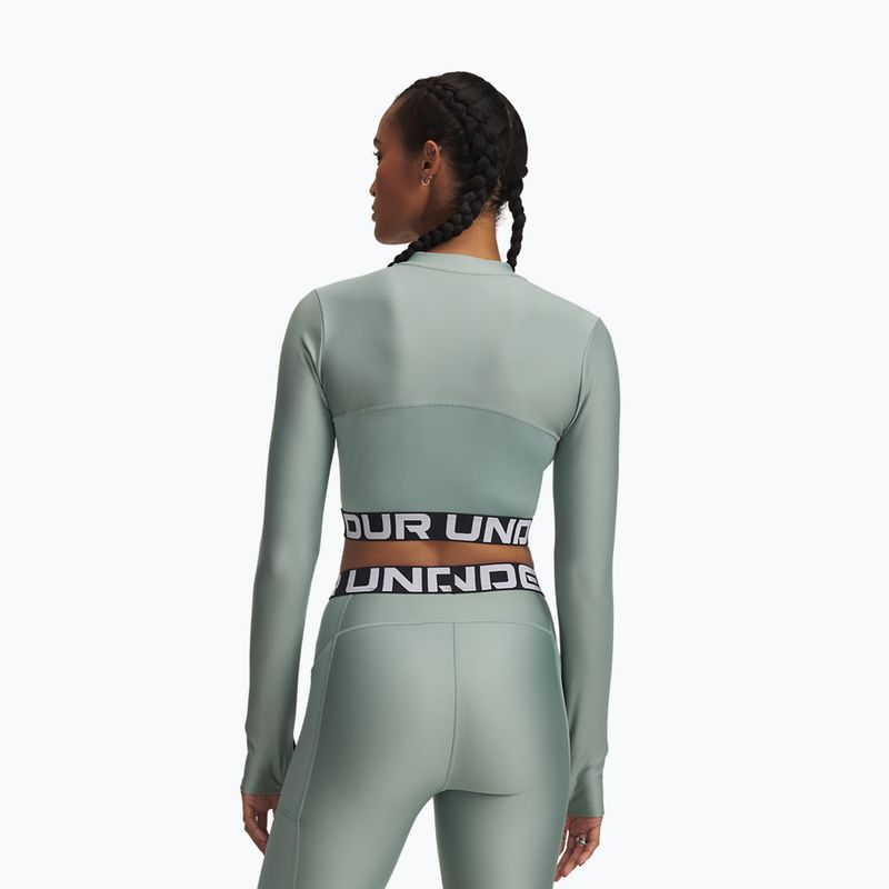 Dámský fitness  top Under Armour Heat Gear Rib 1/4 Zip silica green/silica green/white 2