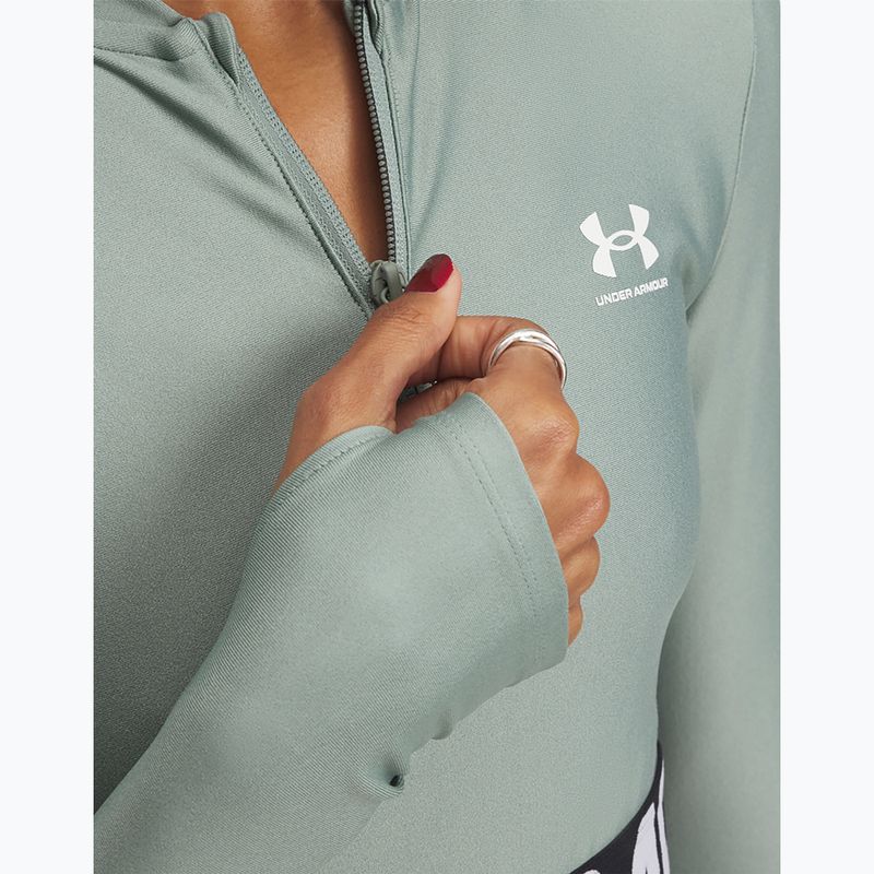 Dámský fitness  top Under Armour Heat Gear Rib 1/4 Zip silica green/silica green/white 3