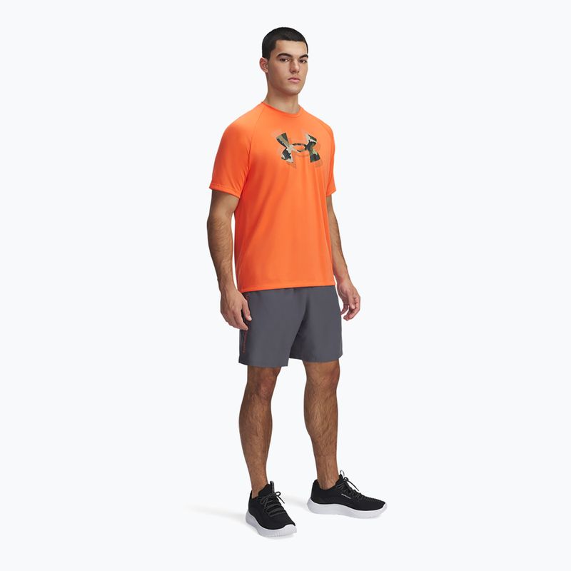 Pánské tréninkové šortky Under Armour Woven Wordmark castlerock/fire 2