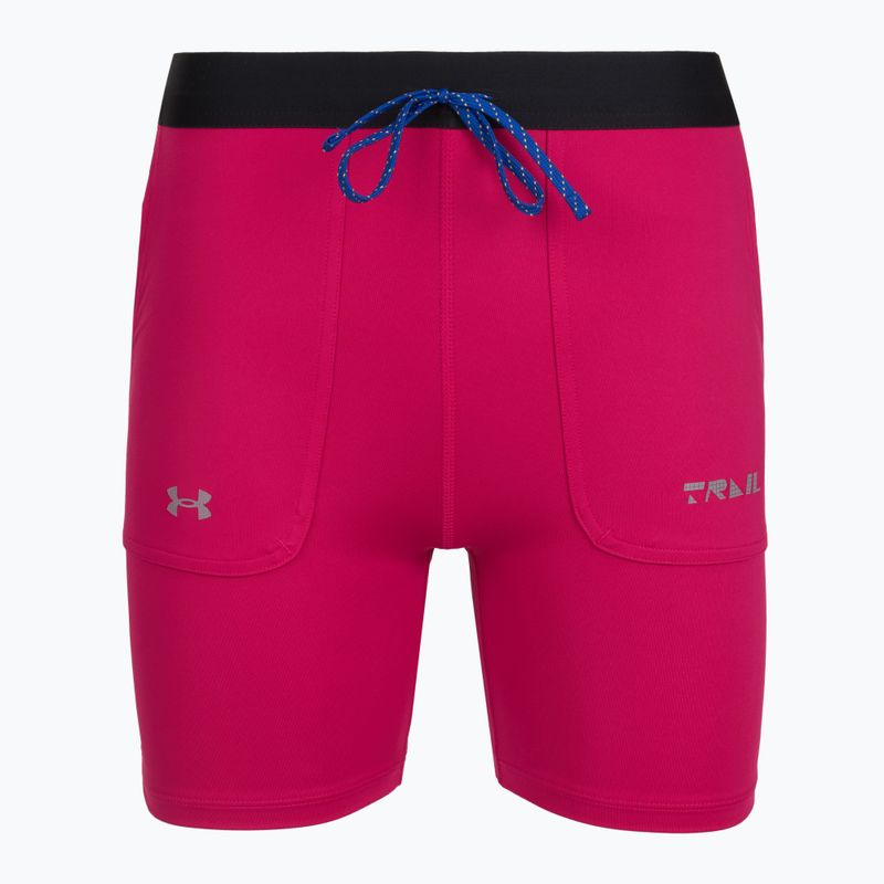 Dámské šortky Under Armour Trail Run Fitted shaded fuchsia/black 5