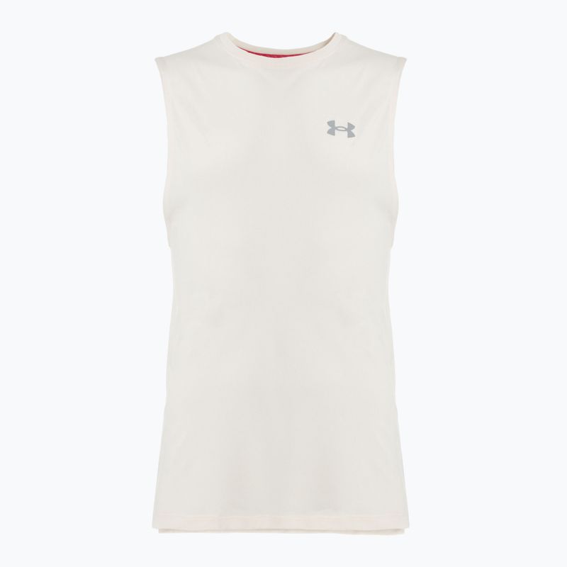 Pánské běžecké tílko tank top Under Armour Trail Run Launch Tank stone/reflective