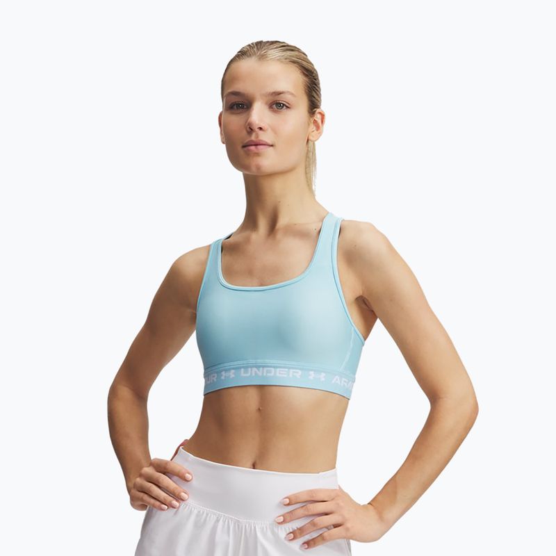 Sportovní podprsenka Under Armour Crossback Mid stream/white