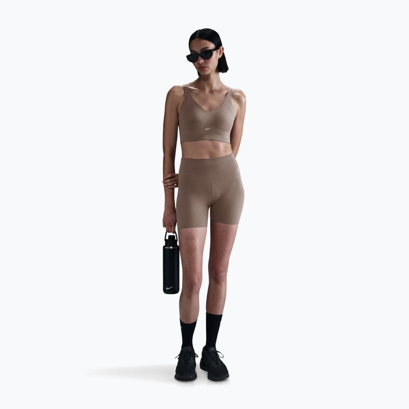 Sportovní podprsenka Nike Alate Medium Support Longline mink brown/white 2